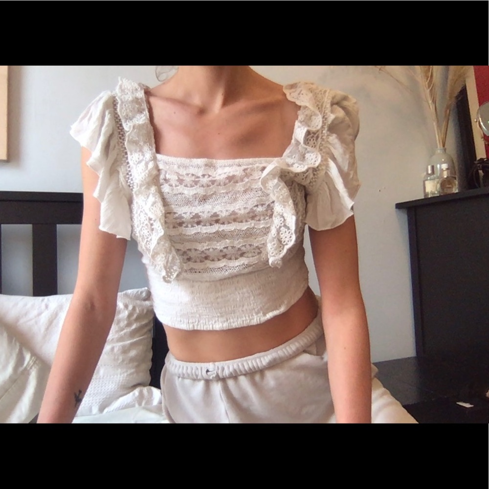 free people eyelet crop top